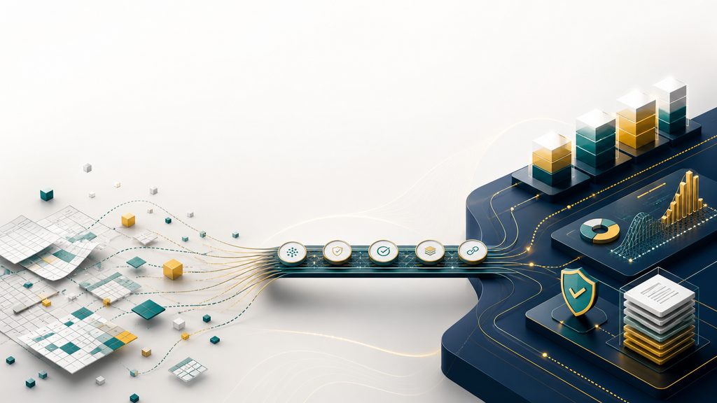 A fragmented spreadsheet process becoming a connected, controlled ECL workflow with review and reporting evidence